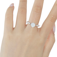 YVMIN 尤目 甜食系列 矿石贝壳人造珍珠925银戒指