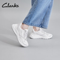 Clarks 其乐 水芸轻量系列女鞋春夏拼接设计休闲老爹鞋 白色 261722144 38