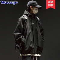 Wassup Sohot复古户外冲锋衣男秋冬季新款休闲情侣工装夹克衫加厚棉服 745黑色（常规款） L