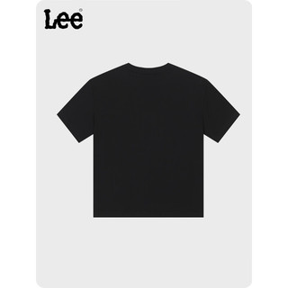 Lee儿童短袖T恤2024春夏男女童宽松舒适纯棉印花套头上衣童装 黑色 110cm