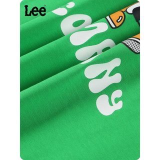 Lee儿童短袖T恤2024春夏男女童宽松舒适纯棉印花套头上衣童装 绿色 110cm