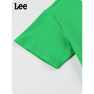 Lee儿童短袖T恤2024春夏男女童宽松舒适纯棉印花套头上衣童装 绿色 110cm