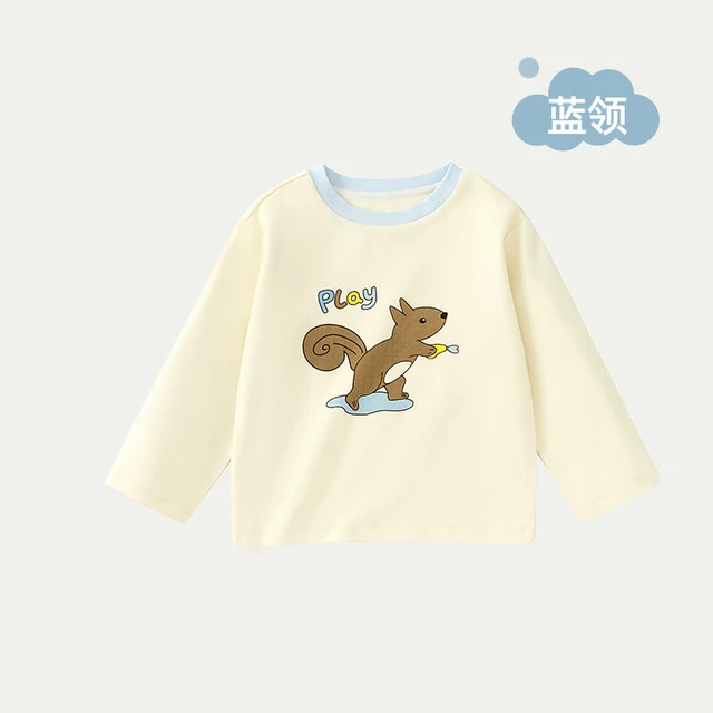 贝肽斯儿童长袖t恤春秋季宝宝打底衫0新款男童女童圆领上衣恤