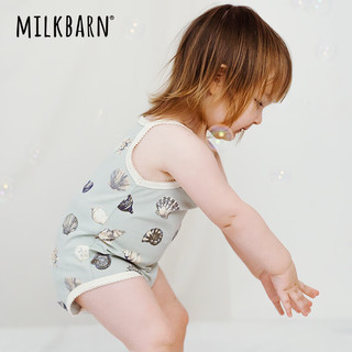 Milkbarn2024婴儿包屁衣女宝宝衣服吊带哈衣婴幼儿连体爬爬服 浅滩贝壳 66cm(3-6m)