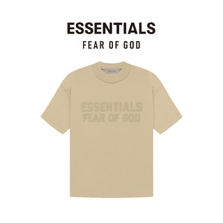 FEAR OF GOD ESSENTIALS 儿童款胶印LOGO系列棉质圆领短袖T恤 鹅黄色 M