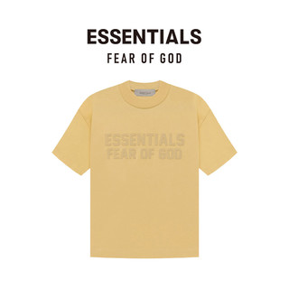 FEAR OF GOD ESSENTIALS 儿童款胶印LOGO系列棉质圆领短袖T恤 鹅黄色 XL