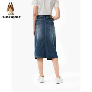 Hush Puppies暇步士女装2024夏设计感复古水洗时尚凉感半身裙 186牛仔蓝 S
