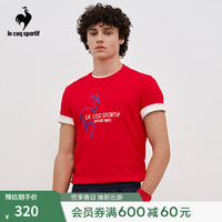 乐卡克 法国公鸡男款2024春季三色系列短袖T恤L241MCNA0314 烈焰红色/G01 M