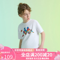 Kappa Kids卡帕儿童夏季时尚短袖小白T简约时尚百搭男女童上衣 白色 常规  160