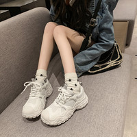 大头丑萌鞋女2024春夏季网面单鞋透气休闲运动鞋厚底老爹鞋潮
