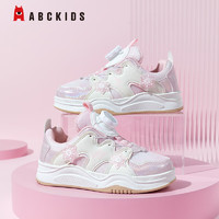 ABC KIDS童鞋童板鞋儿童运动鞋旋钮防滑网面透气中小童孩公主鞋子 内长18.6脚长17.6