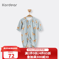 Kordear考拉蒂尔婴儿衣服春季宝宝中开连体衣印花长袖纯棉哈衣爬服 鹿的故事 66cm