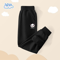 Baleno Junior班尼路童装男童裤子春秋季2024款休闲百搭卫裤儿童时尚宽松长裤 黑色/TB熊猫头K 160cm