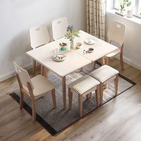 LINSY 林氏家居 林氏木业钢化玻璃饭餐桌椅可伸缩折叠简约小户型实木脚