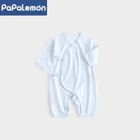 柠檬爬爬（PAPA LEMON）婴儿连体衣夏季薄款纯棉空调服新生儿宝宝衣服哈衣和尚服 蓝色 59cm