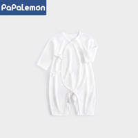 柠檬爬爬（PAPA LEMON）婴儿连体衣夏季薄款纯棉空调服新生儿宝宝衣服哈衣和尚服 白色 52cm