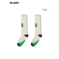 M.Latin/马拉丁童装儿童袜子24夏女大童精梳棉亲肤舒适易搭长筒袜 本白 160