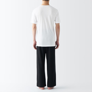 无印良品（MUJI）男式 莱赛尔 V领 短袖T恤 男士背心男款 FA19MC4S 白色 XXL （185/112A）