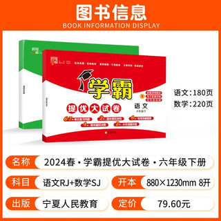 2024春学霸提优大试卷六年级下册语文人教版+数学苏教版（套装2本）单元期中期末测试卷 语文+数学苏教版(两科)