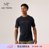 ARC’TERYX始祖鸟 IONIA MERINO WOOL ARC'WORD LOGO 透气 男子 羊毛短袖T恤 Black/黑色 XL