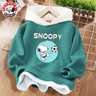 史努比男童卫衣春秋款中大童薄款2024运动衣服儿童春装外套 射门努比