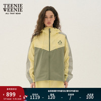 Teenie Weenie【UPF50+】小熊防晒外套女2024年春夏双栖彩壳连帽工装外套女 黄色 155/XS