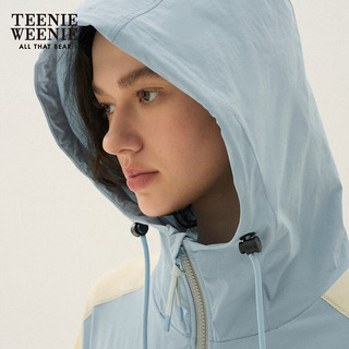 Teenie Weenie【UPF50+】小熊防晒外套女2024年春夏双栖彩壳连帽工装外套女 蓝色 160/S