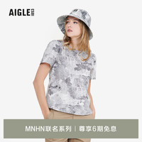 AIGLE X MNHN联名系列艾高短袖T恤2024春夏女士户外圆领纯棉 城市花园 AY222 40(170/92A)