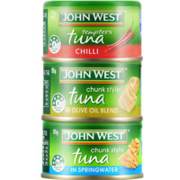 JOHN WEST 西部约翰 进口金枪鱼罐头 橄榄油浸  油1 水1 辣1 自选口味请备注