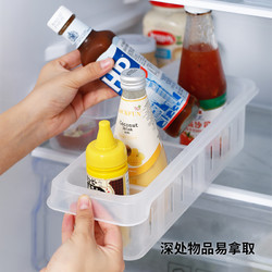 SHIMOYAMA 霜山 日本霜山冰箱分隔盒塑料带隔板冷藏盒厨房调料瓶酱料包储物收纳盒