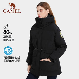 88VIP：CAMEL 骆驼 户外羽绒服中长款男女可拆帽加厚防风工装派克