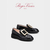 【12期免息】Roger Vivier/RV女鞋Viv Rangers厚底钻扣通勤乐福鞋 黑色 38