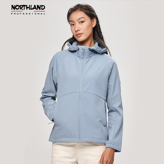 NORTHLAND 诺诗兰 软壳衣女户外防风防泼保暖风雪外套NXJCH2506E 牛仔蓝色 170/L