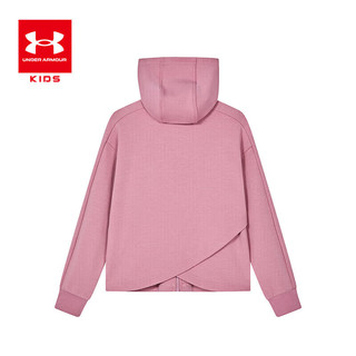 安德玛（Under Armour）童装儿童运动外套秋季亲肤舒适女童休闲运动开衫外套 粉色 160cm