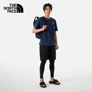 北面（The North Face）短袖T恤男山脉印花休闲运动衫宽松舒适透气半袖24春夏|88GK 8K2/蓝色 S/165