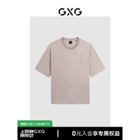 GXG男装 多色图案绣花短袖T恤 24年夏季G24X442026 卡其色 185/XXL