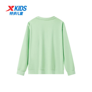 特步（XTEP）儿童童装男女童中大童百搭时尚舒适套头卫衣 茗夏绿 175cm