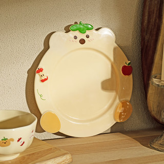 摩登主妇动物派对餐具异形盘子菜盘家用陶瓷卡通盘餐盘 动物派对兔子异型盘 8.2英寸