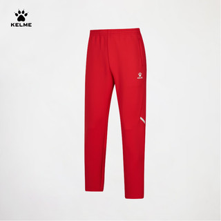 卡尔美（KELME）中国出征系列运动裤男2024年足球训练长裤跑步针织直筒裤子 红色 2XL
