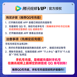 Tencent Video 騰訊視頻 vip會員周卡7天卡，需充值過購物金