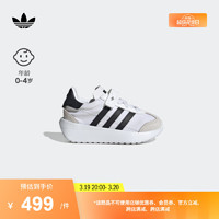 adidas COUNTRY XLG魔术贴经典学步鞋男婴童阿迪达斯三叶草 白/浅灰/黑 27码