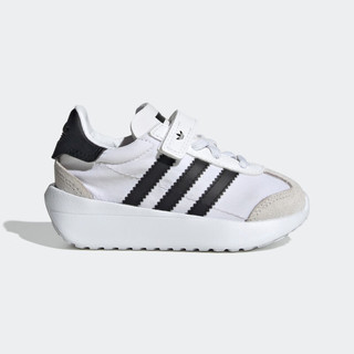 adidas COUNTRY XLG魔术贴经典学步鞋男婴童阿迪达斯三叶草 白/浅灰/黑 23.5码