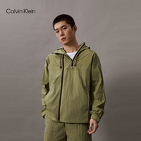Calvin Klein Jeans24春夏男士简约印花可收纳户外运动连帽外套J325382 L9N-迷迭香绿 M
