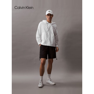 Calvin Klein Jeans24春夏男士简约印花可收纳户外运动连帽外套J325382 YAF-月光白 S