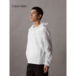 Calvin Klein Jeans24春夏男士简约印花可收纳户外运动连帽外套J325382 YAF-月光白 S