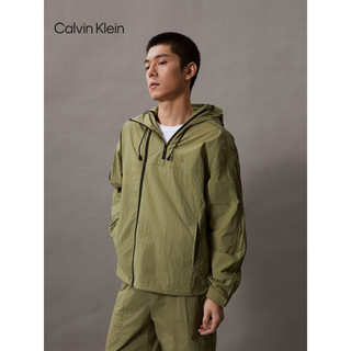 Calvin Klein Jeans24春夏男士简约印花可收纳户外运动连帽外套J325382 L9N-迷迭香绿 L