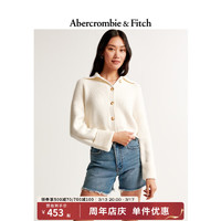 ABERCROMBIE & FITCH女装 24春美式时尚休闲洋气毛衣翻领气质针织衫KI150-4134 奶油白 XL (170/112A)