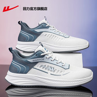 WARRIOR 回力 男鞋透气运动鞋男飞织网面鞋男轻便跑步鞋男软底休闲鞋子男 白蓝色 43