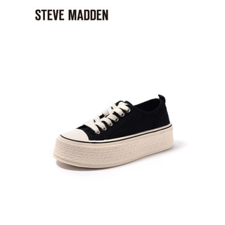 史蒂夫·马登 STEVE MADDEN/思美登舒适织厚底休闲帆布鞋女 KIAG 黑色 38