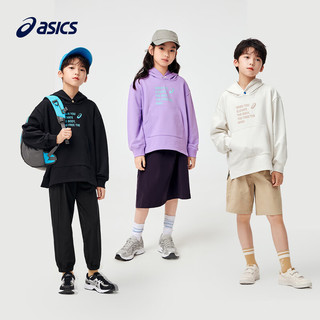 asics 亚瑟士童装2024春季男女儿童连帽卫衣运动休闲时尚帽衫 001黑色 150cm